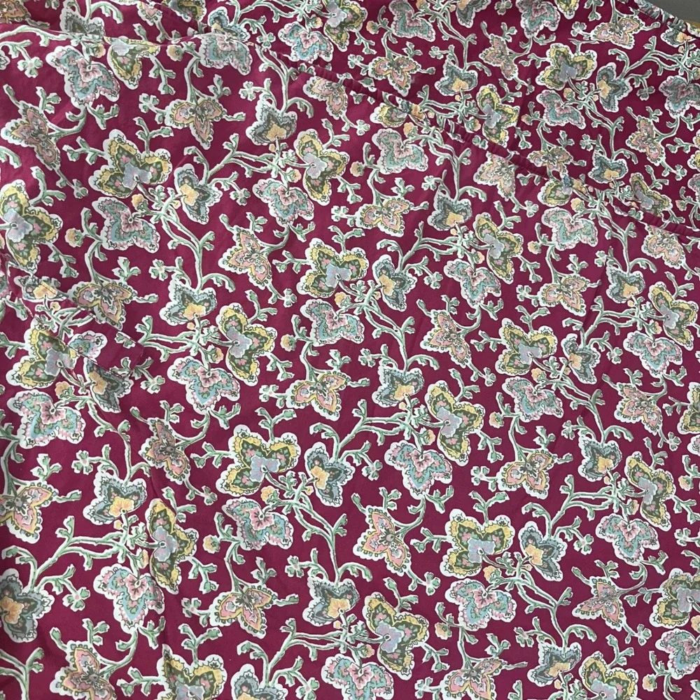 Pottery Barn Standard Quilted Pillow Shams Set of 2 Reversible Burgundy Blue Vtg